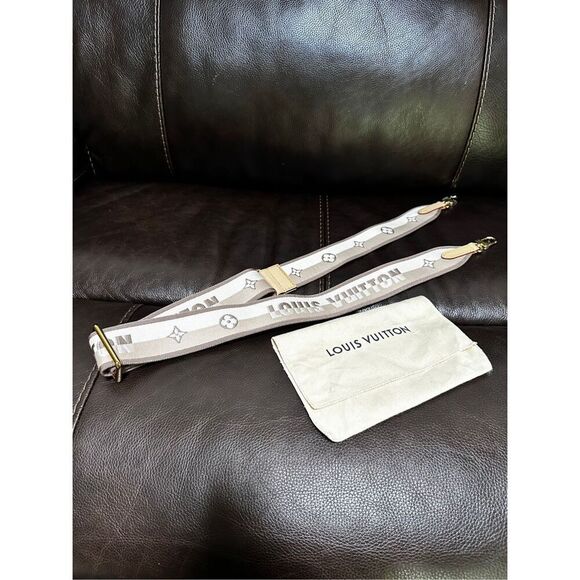 Brand New Louis Vuitton Beige Jacquard Adjustable Strap - Picture 1 of 7